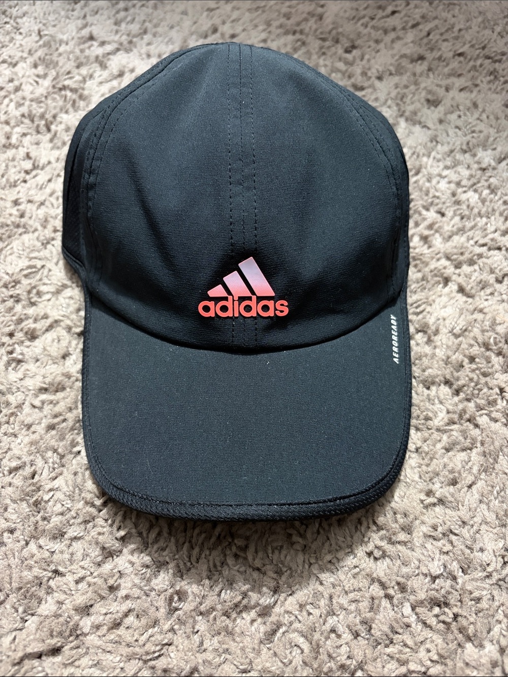 adidas women’s Black Cap with Pink Gradient Logo